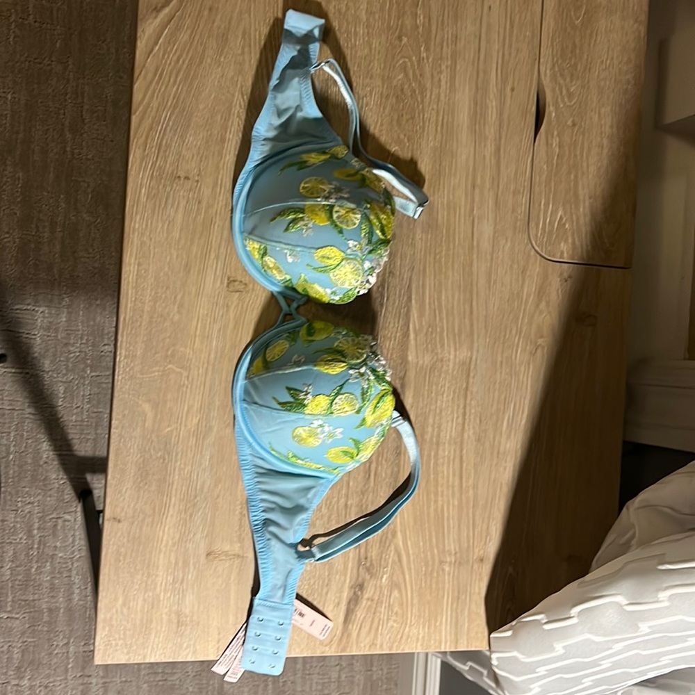 Victoria’s Secret Blue and Yellow Lemon Bra Size 32DD Brand New with Tags
